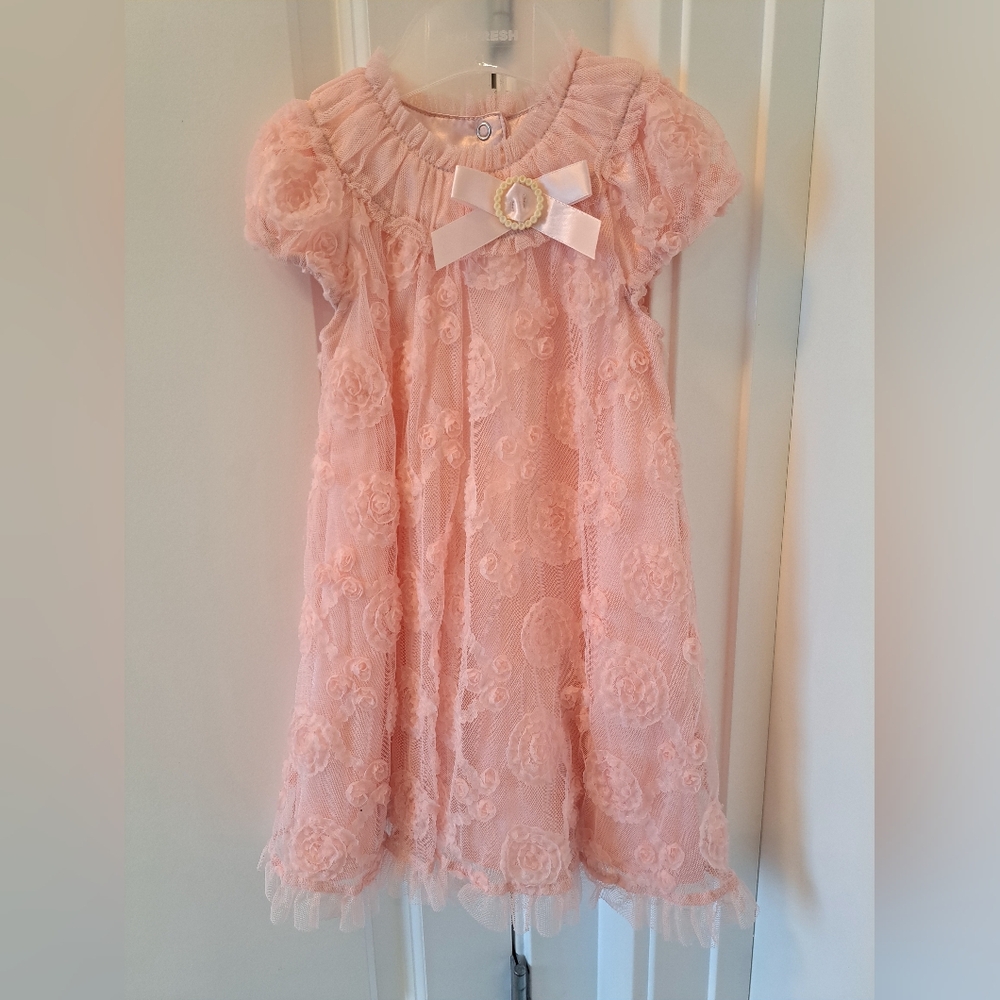 Elegant Pink Lace Kids Dress